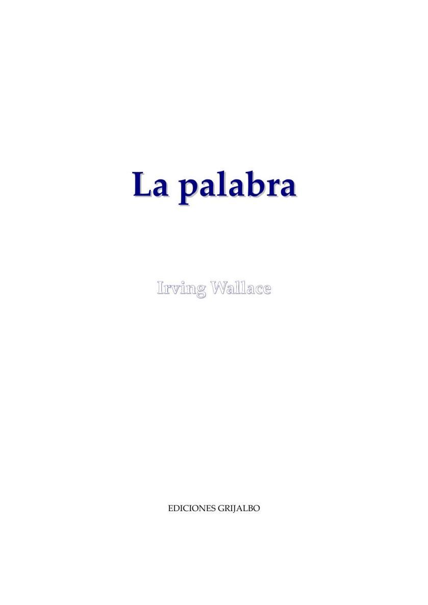 Portada de Wallace, Irving - La palabra [R1]